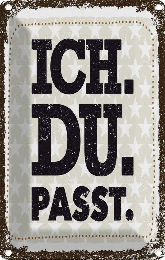 vianmo Blechschild 18x12 cm Ich Du Passt Spruch Zitat