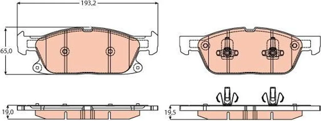 Jeu de plaquettes de frein à disque TRW GDB2167 Ford Galaxy S-Max
