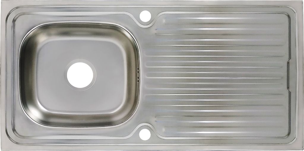 Edelstahl Küchenspüle 100 × 50 cm Einbauspüle Spülbecken Edelstahl mit Abtropffläche inkl. Ablaufgarnitur