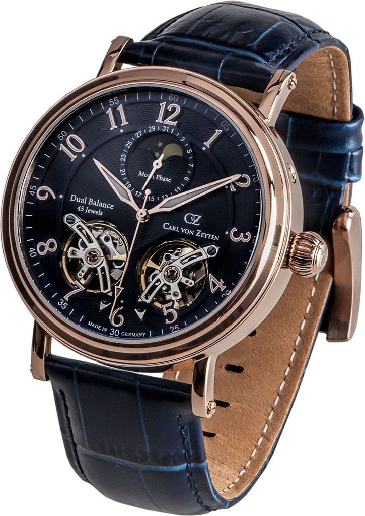 Carl von Zeyten CVZ0054RBLS Murg Mondphase Automatik Herrenuhr 46mm 5ATM