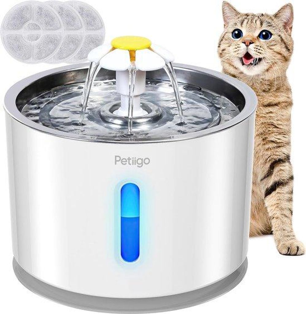 Katzenbrunnen - Selbstfütternder Kattunbrunnen - Trinkbrunnen Katze - Selbstfütternder Kattunbrunnen - Trinkbrunnen - Kattunbrunnen