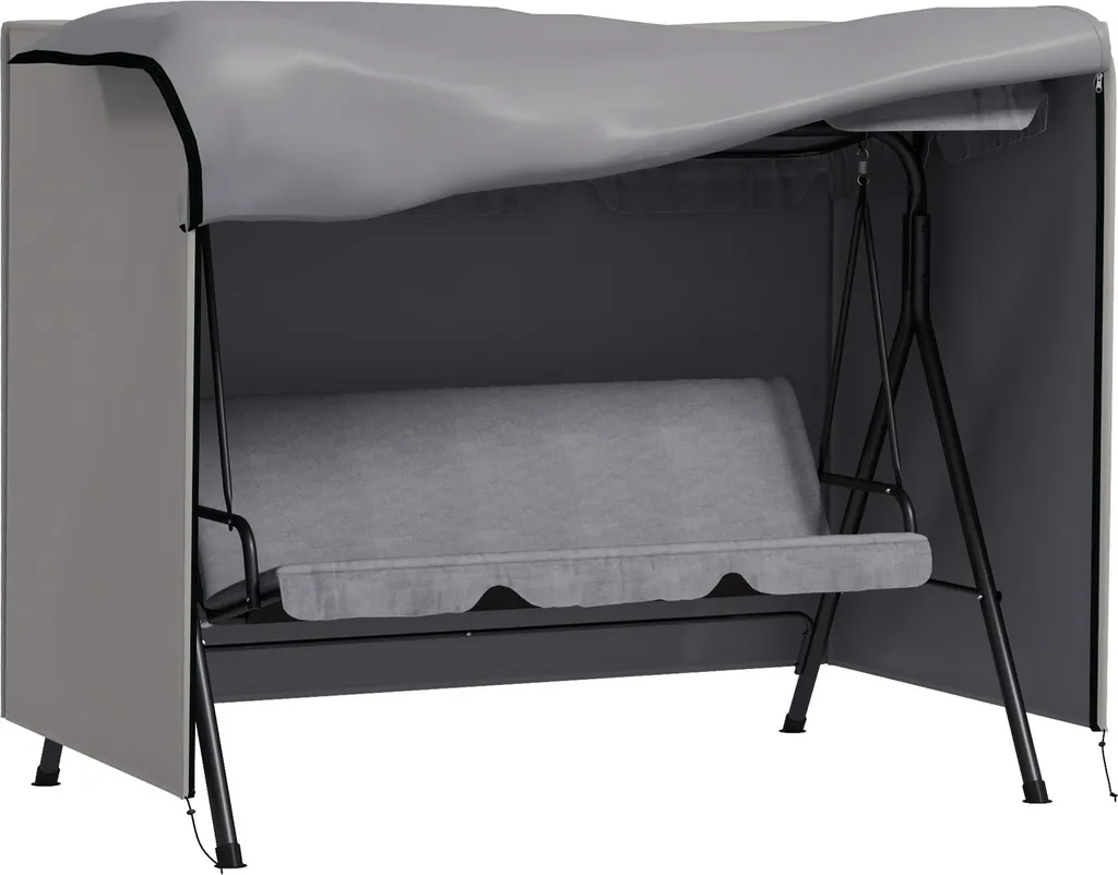 Housse de Protection Balancelle Jardin Imperméable en Oxford Gris Foncé