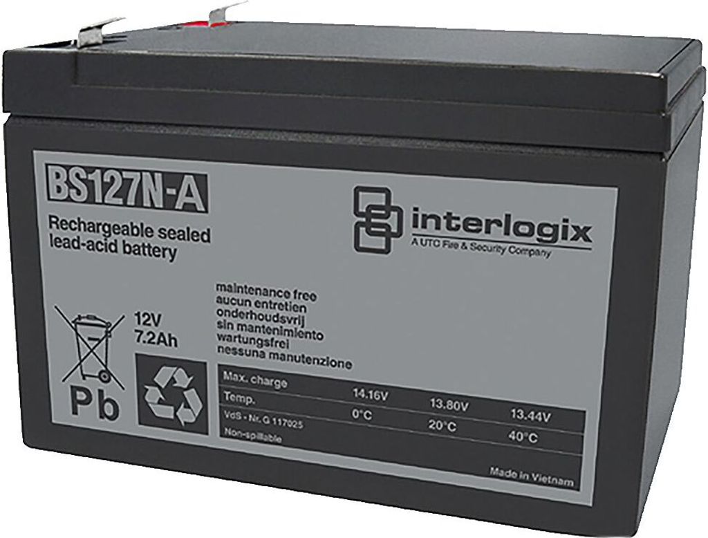 Aritech BS127N-A, Ołowiany (VRLA), 12 V, 1 szt., Czarny, Zdjęcie produktu 
