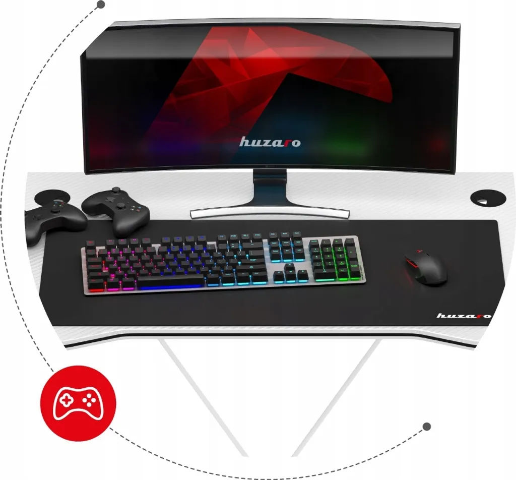 Offerta Scrivania Computer Huzaro Hero 1.4 Bianca | Tavolo PC Robusto - 25