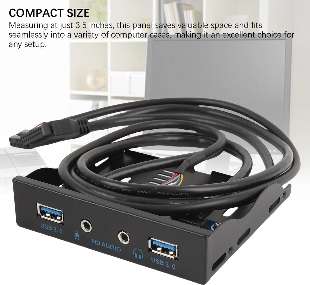 Lecteur de disquettes USB 3.0 avec interface audio HD pour PC noir