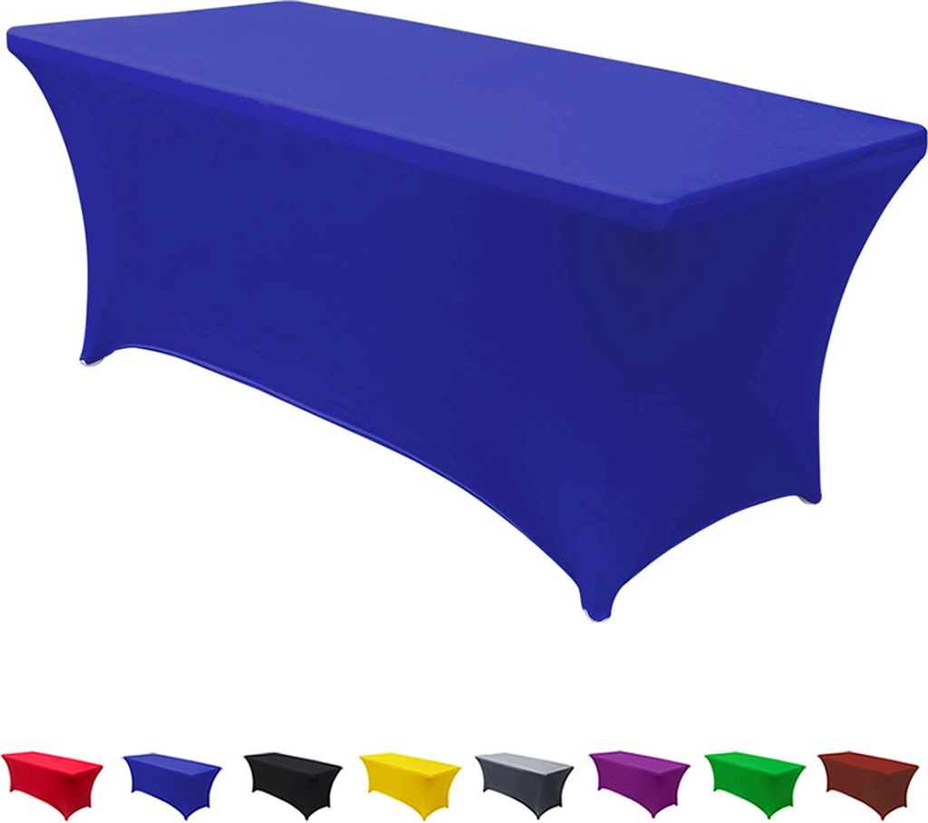 Stretch-Tischdecke - 6 Fuß (183 x 74 x 76cm) Verstellbarer Tischbezug - Tischdecke aus Polyester und Elasthan - Maschinenwaschbar - Knitterfrei