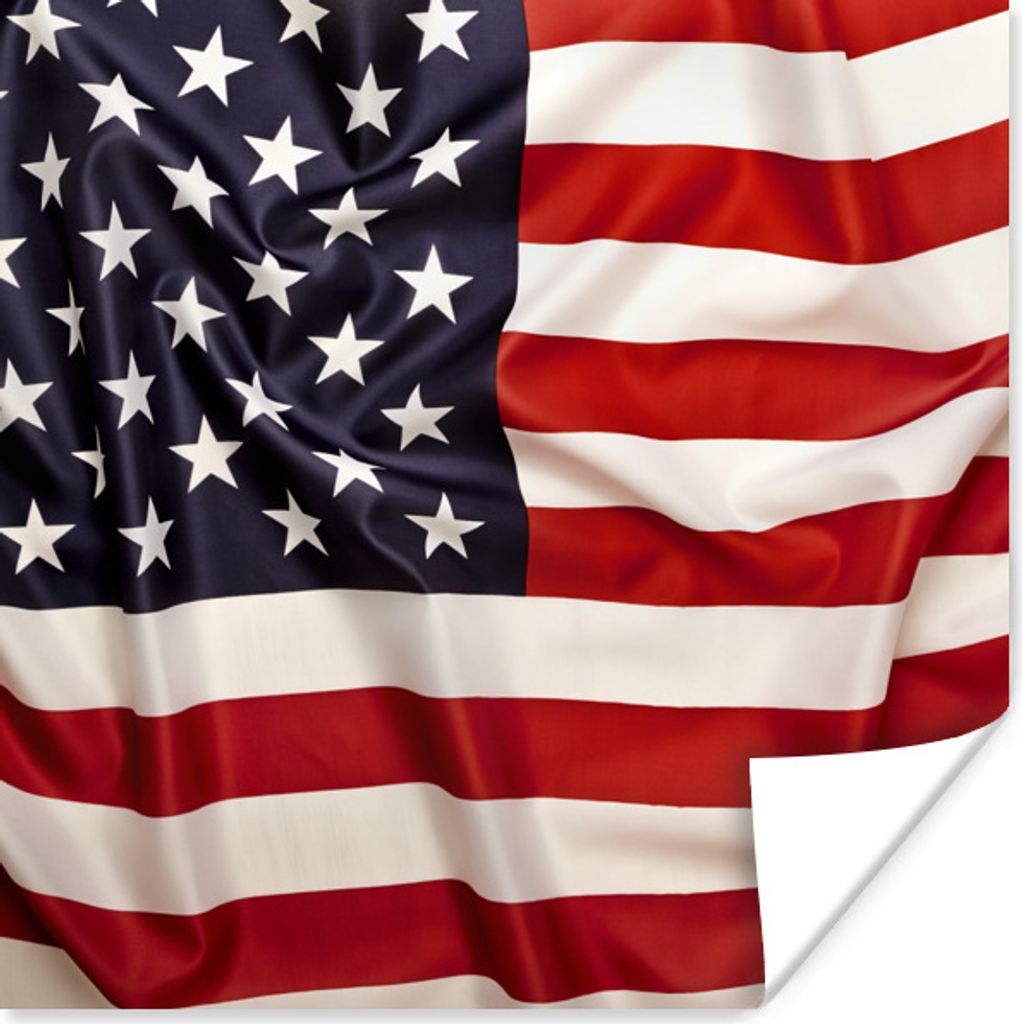 MuchoWow Poster Nahaufnahme der amerikanischen Flagge 75x75 cm - Wand Dekoration