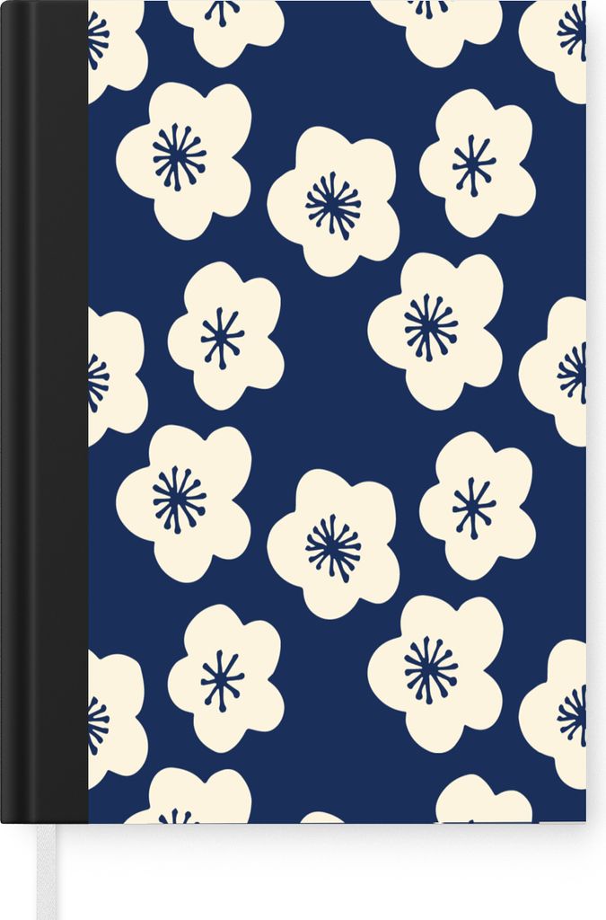 MuchoWow Notizbuch Tagebuch Haushaltsbuch Notebook A5 Sakura - Weiß - Muster - Japan - Notizblock - Notizheft - Notebook - Schreibblock - Papier