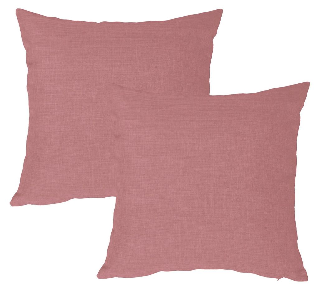 Kissenbezug 2er Set altrosa 60x60 cm Struktur Leinenoptik Produktbild 