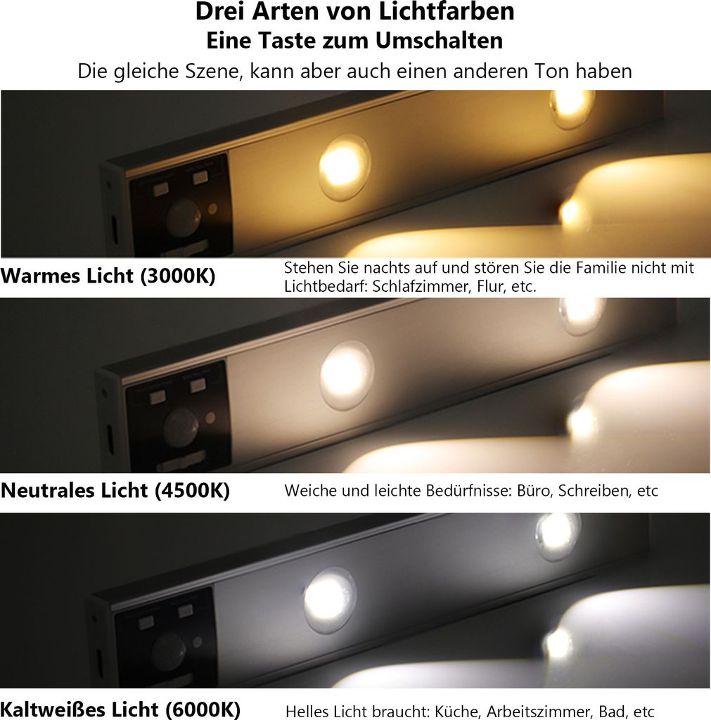 60CM Led Unterbauleuchte Lichtleiste Mit Bewegungsmelder Produktbild 9