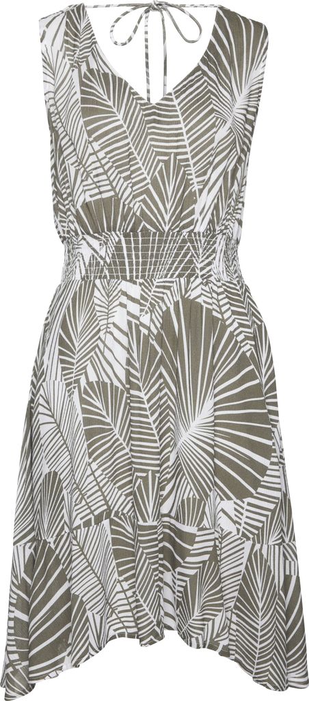 s.Oliver Strandkleid khaki-creme bedruckt Größe 38