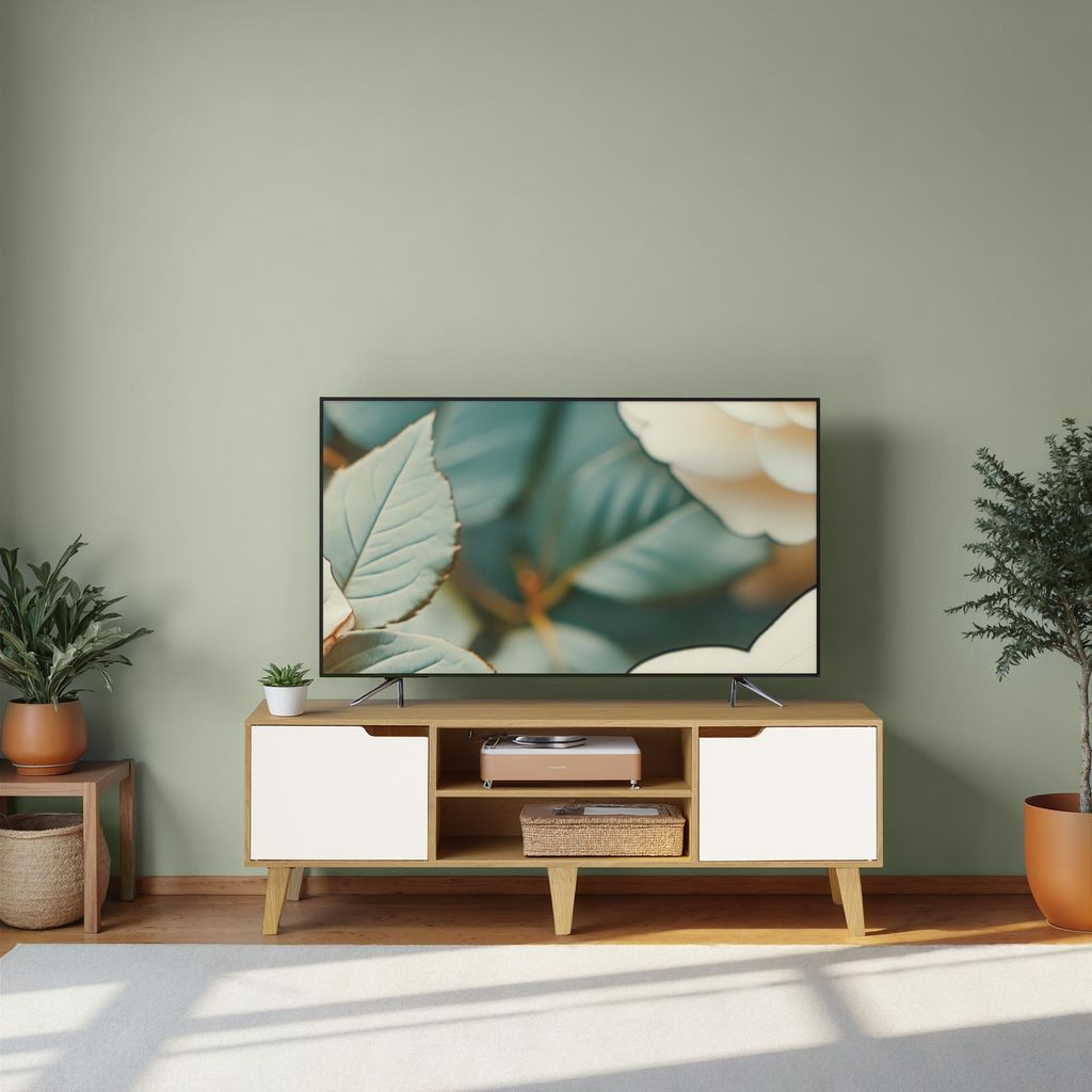 VASAGLE Fernsehtisch, Lowboard, verstellbare Ablage,für Fernseher bis zu 65 Zoll