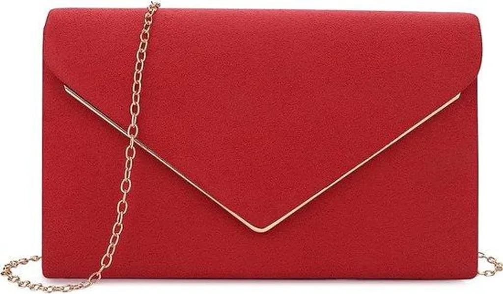 Petite pochette élégante en velours rouge pour femme chic - Modèle Ruby