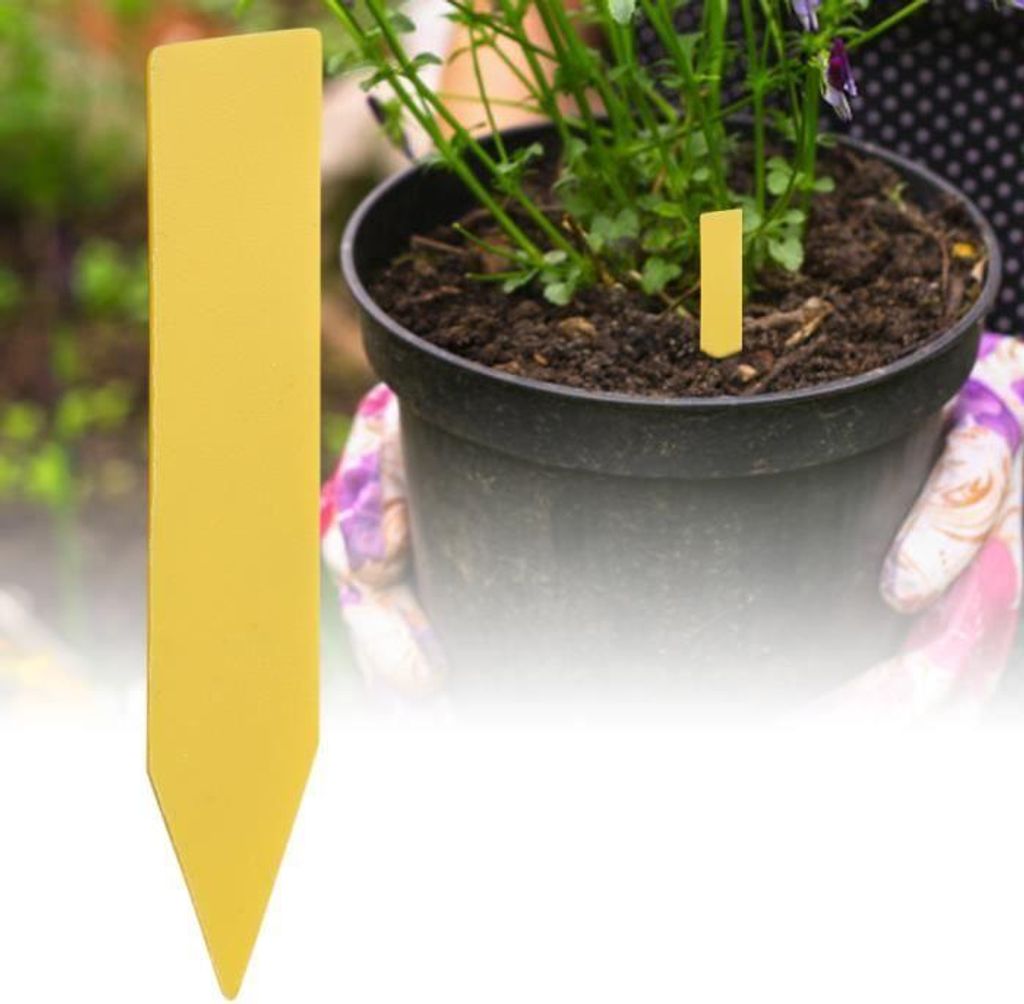 Pflanzenschilder – 100 Stück – PVC – Gelb – Wasserfest und langlebig