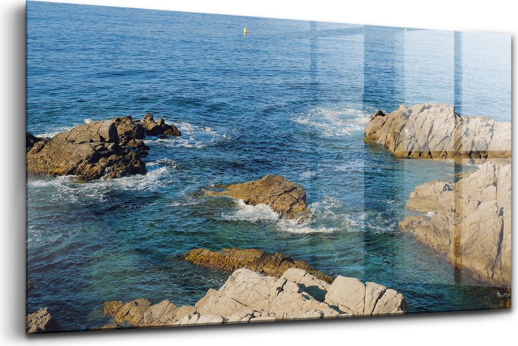 120x60 - Wandmalerei auf Glas- Wanddekoration aus Glas - Küste der Costa Brava
