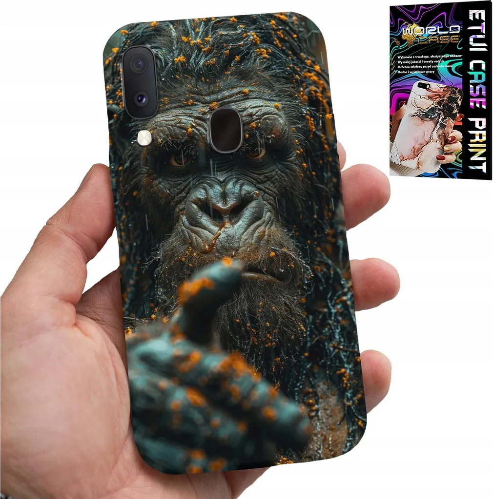 Custodia Samsung Galaxy A40 Scimmia Gorilla + Vetro Temperato 9H