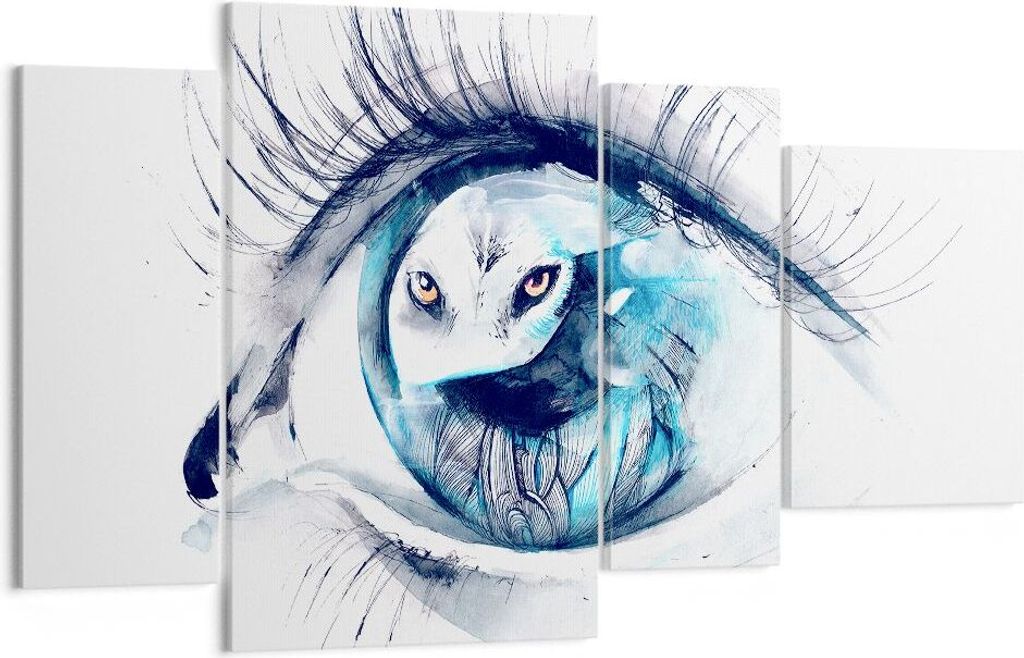 Bild auf Leinwand - Leinwandbild - Wildnis fantasie Augapfel illustration - 120x70cm - Wand Bild - Wanddeko - Leinwanddruck - Bilder - Kunstdruck -...