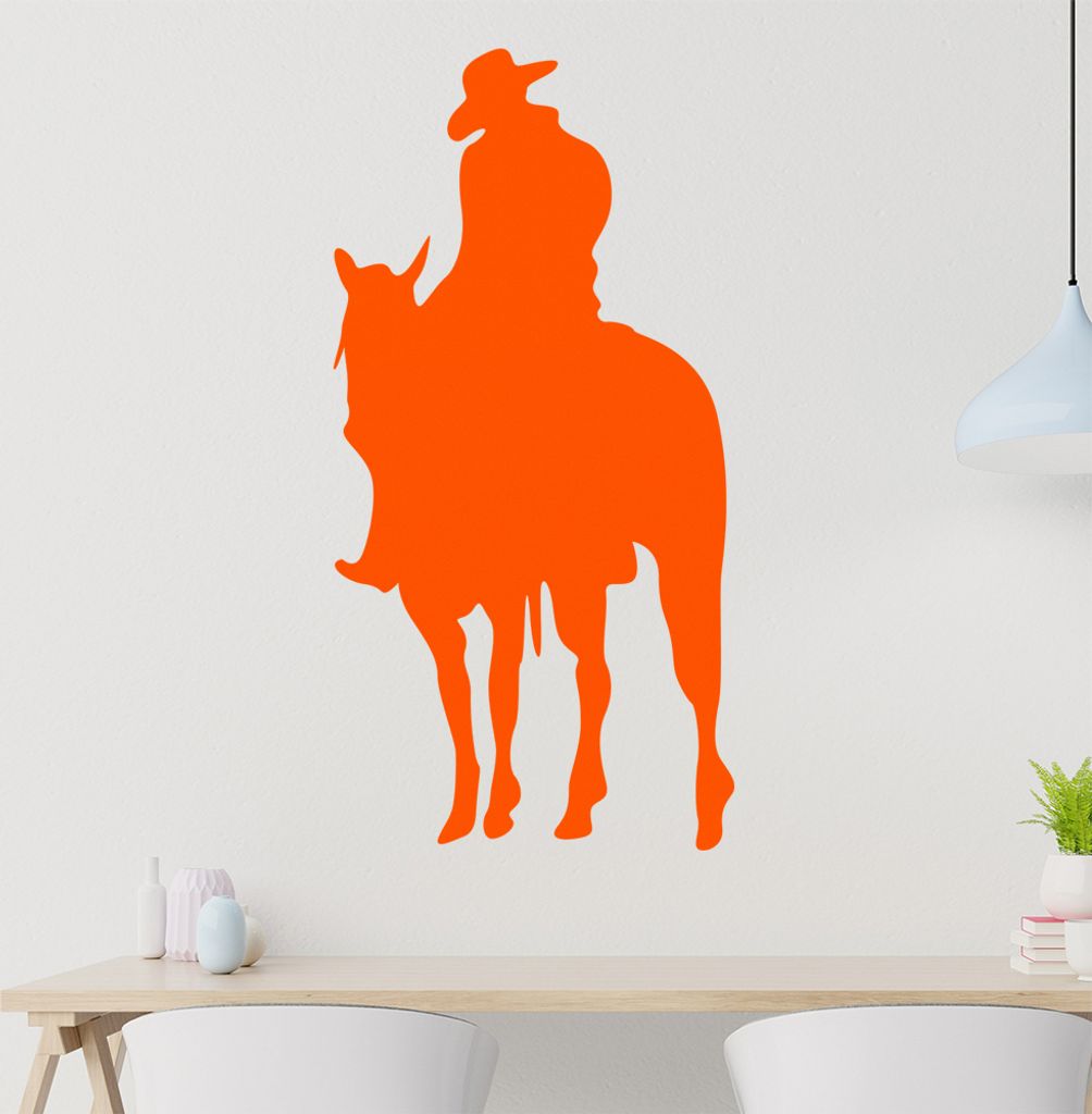 Cowboy Wandtattoo in 6 Größen - Wandaufkleber Wall Sticker - Dekoration, Küche, Wohnzimmer, Schlafzimmer, Badezimmer