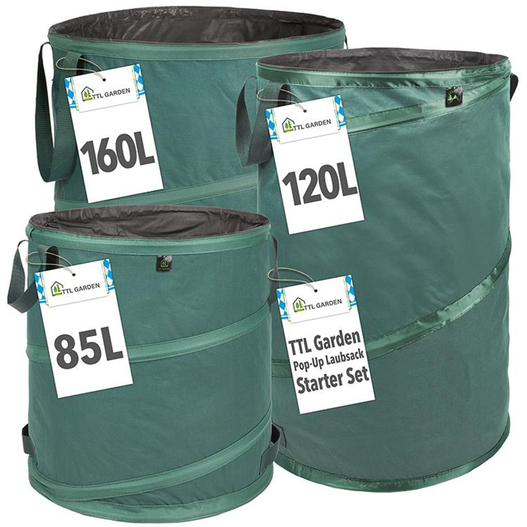 TTL GARDEN Starter Set Pop Up Gartensack 85L 120L 160L Produktbild 