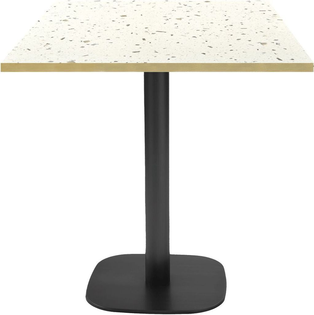 Tisch 70 x 70 cm – rundes Terrazzo-Cassata-Modell mit Messingkanten