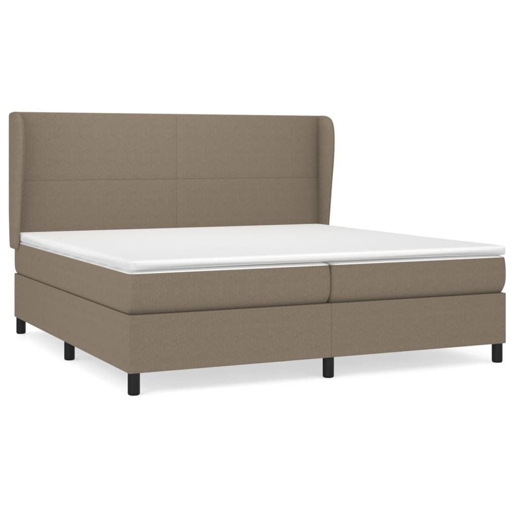vidaXL Boxspringbett mit Matratze Taupe 200x200 cm Stoff