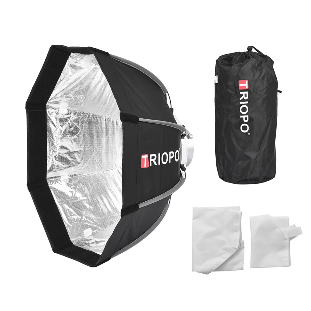 Boîte à Lumière Octogonale 55cm et Diffuseur Souple pour Flash Studio - 8