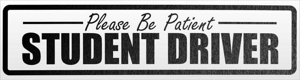 Kiwistar Please Be Patient Student Driver Magnetschild Schild magnetisch - 45cm Schwarz - reflektierend - Magnetfolie für Auto PKW Kfz