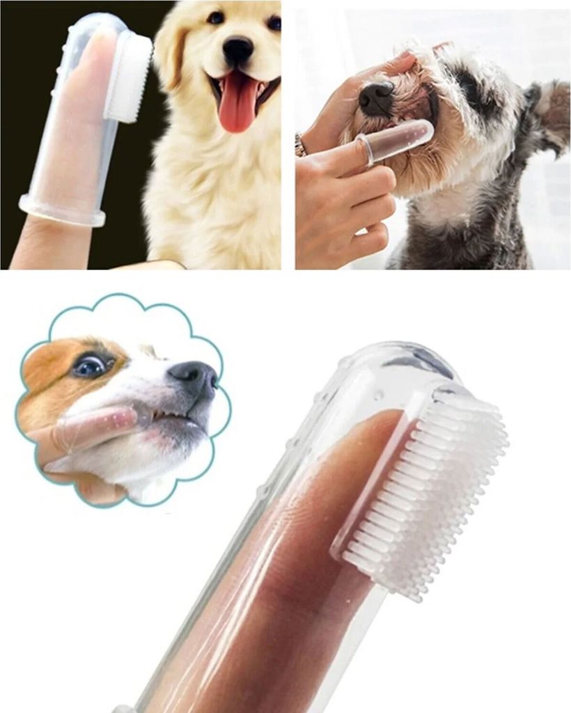 Hundezahnbürste Silikon Fingeraufsatz Zahnpflege Katzen Hund Zahnreinigung Welpen Zahnfleischmassage Zahnbürste Tier Hyghiene