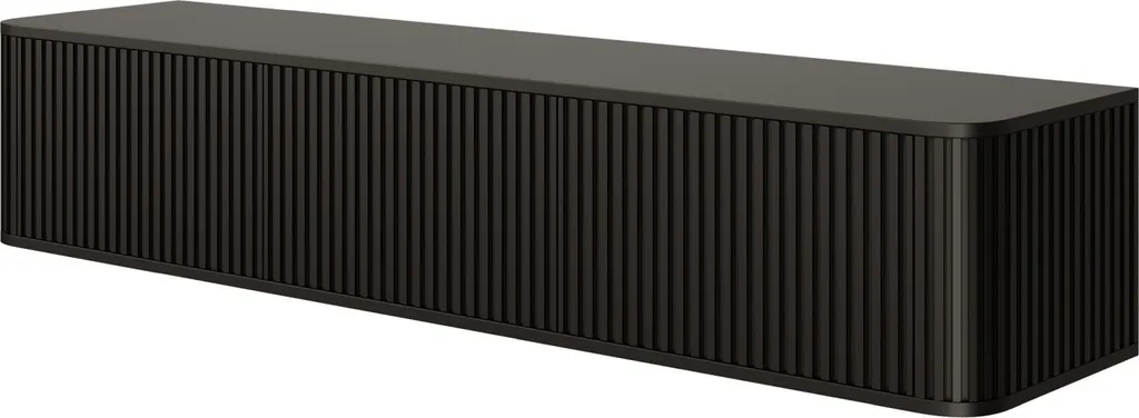 Grand Meuble TV de 163 cm pour Salon Moderne : Modèle Suspendu Noir