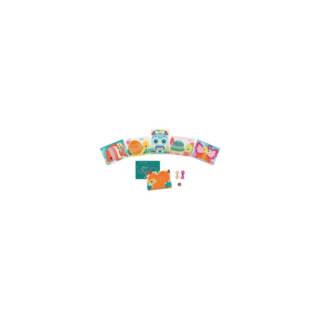 A collection of small craft kits for children, featuring animal designs.