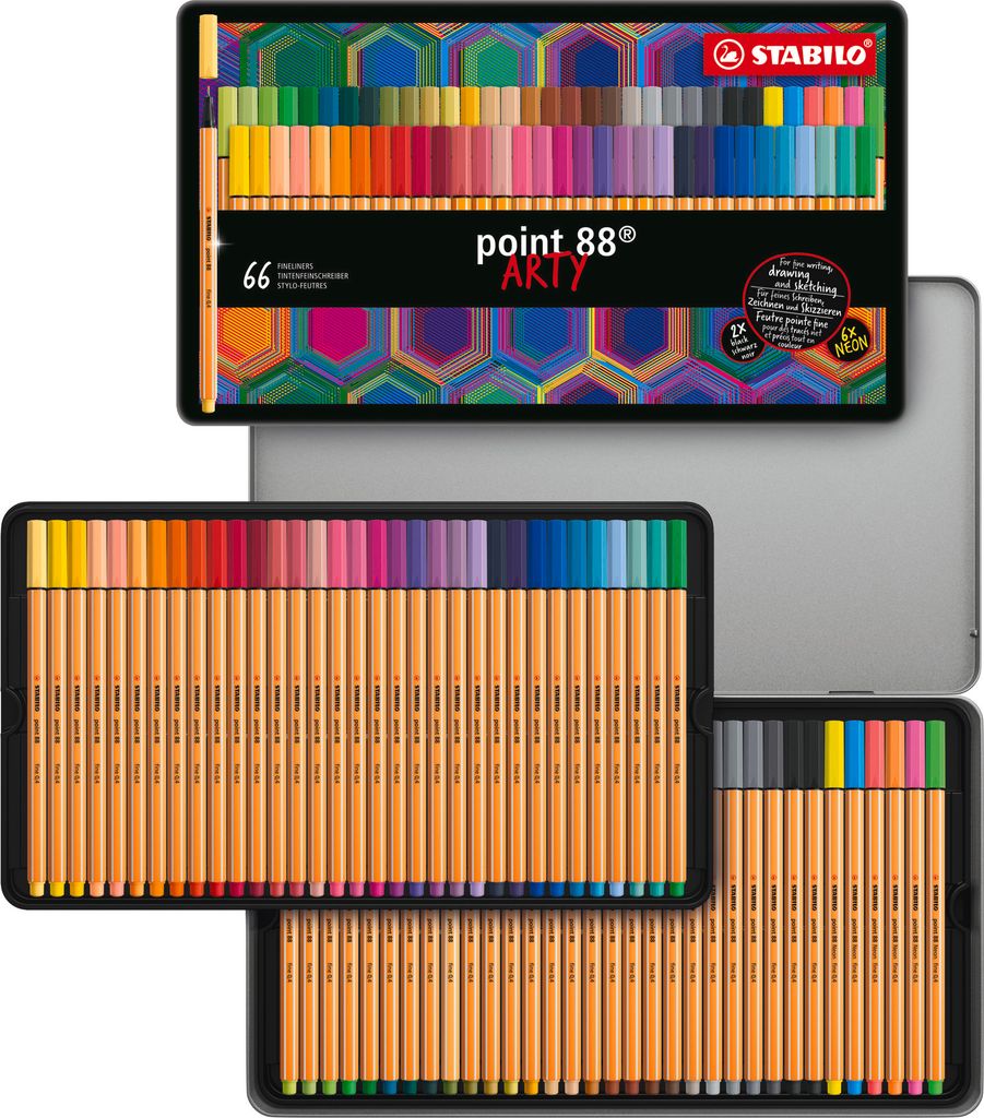 Feutres fins - STABILO point 88 - ARTY - étui métallique de Image du produit 
