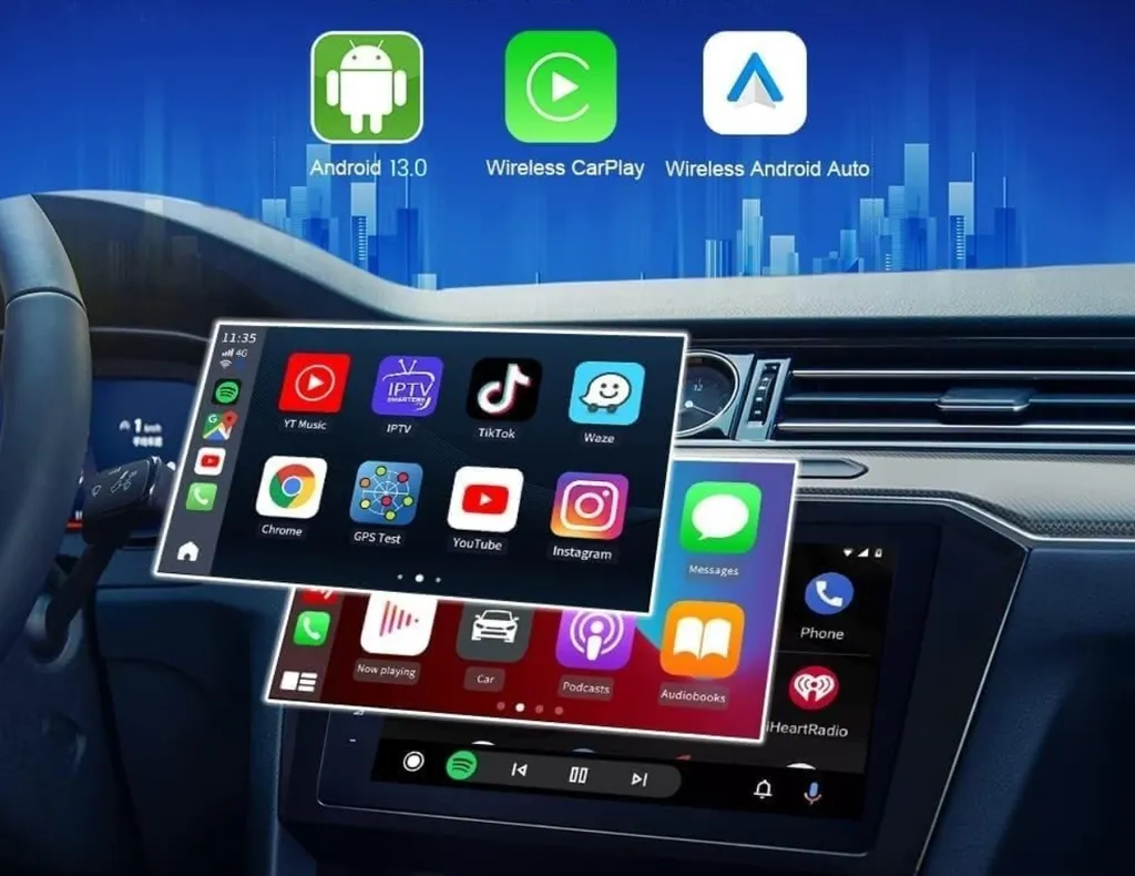 Boîtier AI Box Android 13 pour Apple CarPlay et Android Auto sans fil - 2