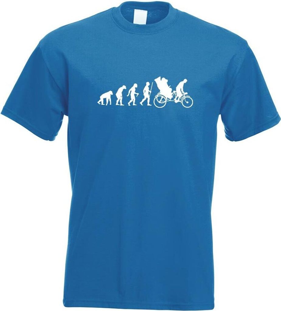 Kiwistar - T-Shirt - royal - Fahrradrikscha Evolution Motiv Bedruckt Funshirt Design Print - mit Motiv Bedruckt - Funshirt Design - Sport - Freizei...