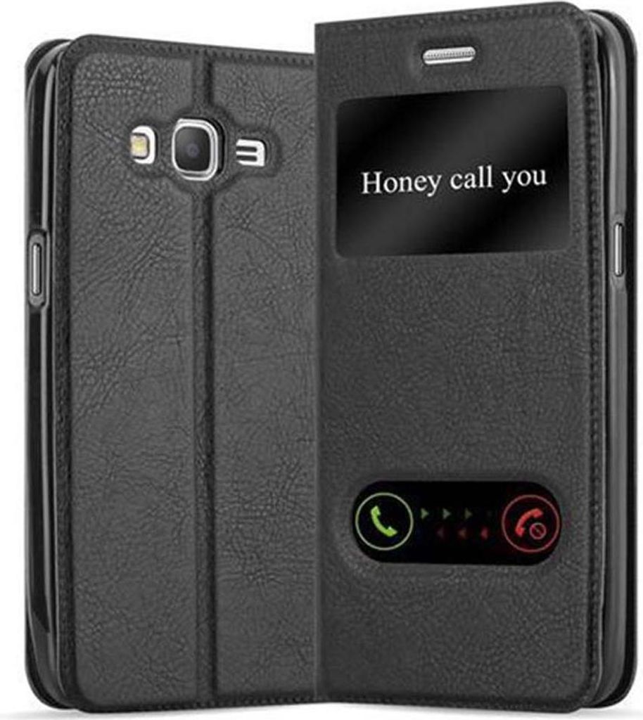 Cadorabo Schutzhülle für Samsung Galaxy GRAND PRIME Hülle in Schwarz Handyhülle Book Case Cover Etui