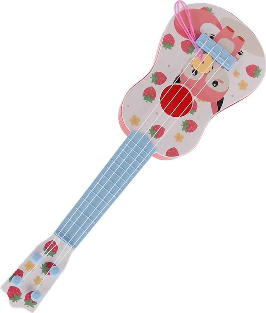 Simulation Ukulele Instrument Spielzeug Cartoon 4 verstellbare Saiten tragbare Musikgitarre Pink