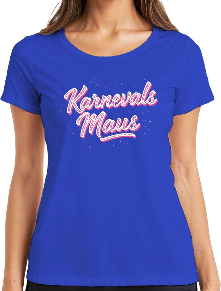 Karnevals Maus Karneval Fasching Konfetti Rosa Niedlich Kostüm Damen T-Shirt, Blau, XXL