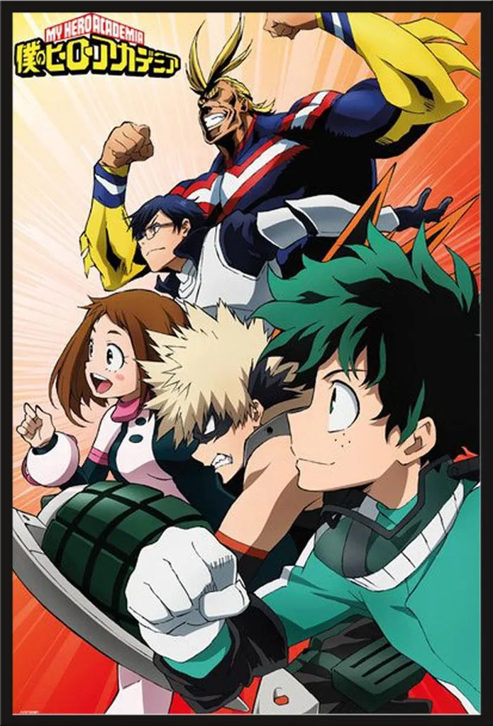 Poster My Hero Academia Heroes Collage encadré : fini les affiches abîmées