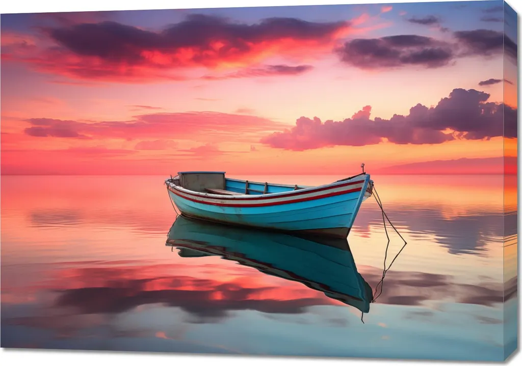 Stampa su Tela 100x70 Calma prima della pesca - Design d'Interni