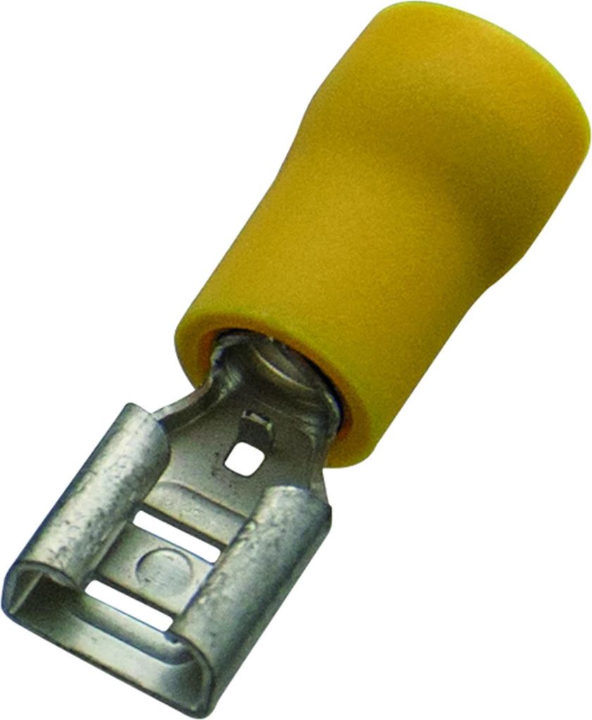 Haupa Flachsteckhülse gelb isoliert 4,0-6,0/6,3x0,8 PVC, 100 Stk.