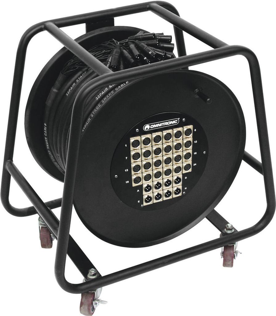 OMNITRONIC Multicore Stagebox 24/8 30m Trommel