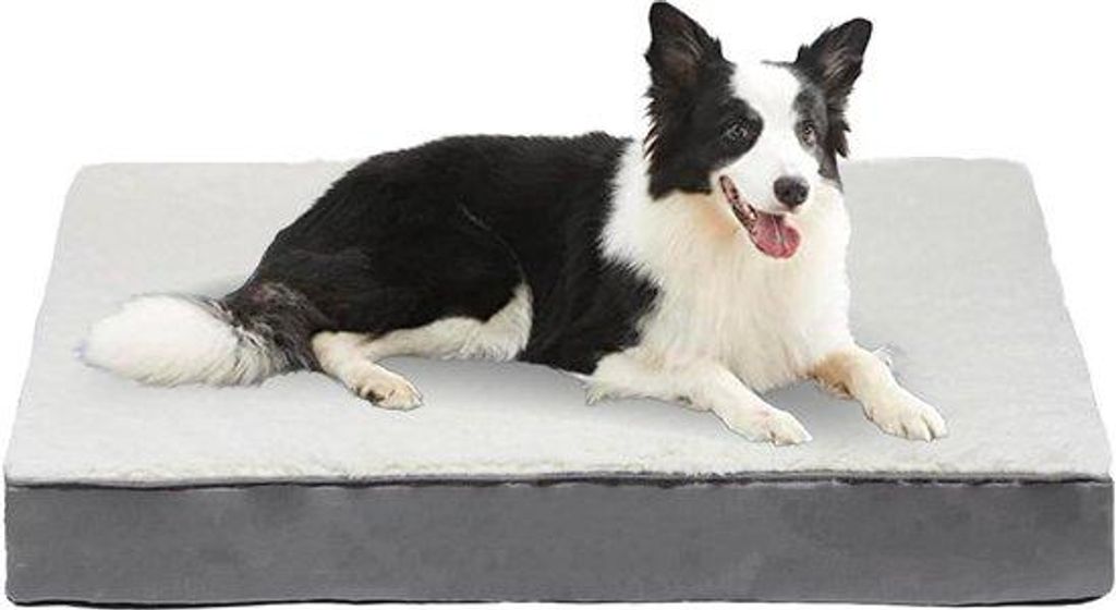 Großes orthopädisches Hundekissen - Wollig - Wasserabweisende Füllung - Eiformiges Hundematratzen - Für große Hunde - Kistenmatratze - Waschba...