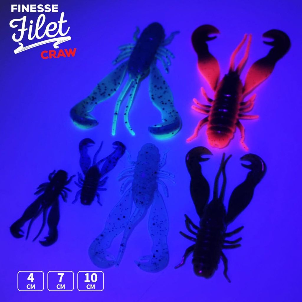 LMAB Finesse Filet Craw Krebs, Farbe:Motoroil Blue, Länge cm:7.0