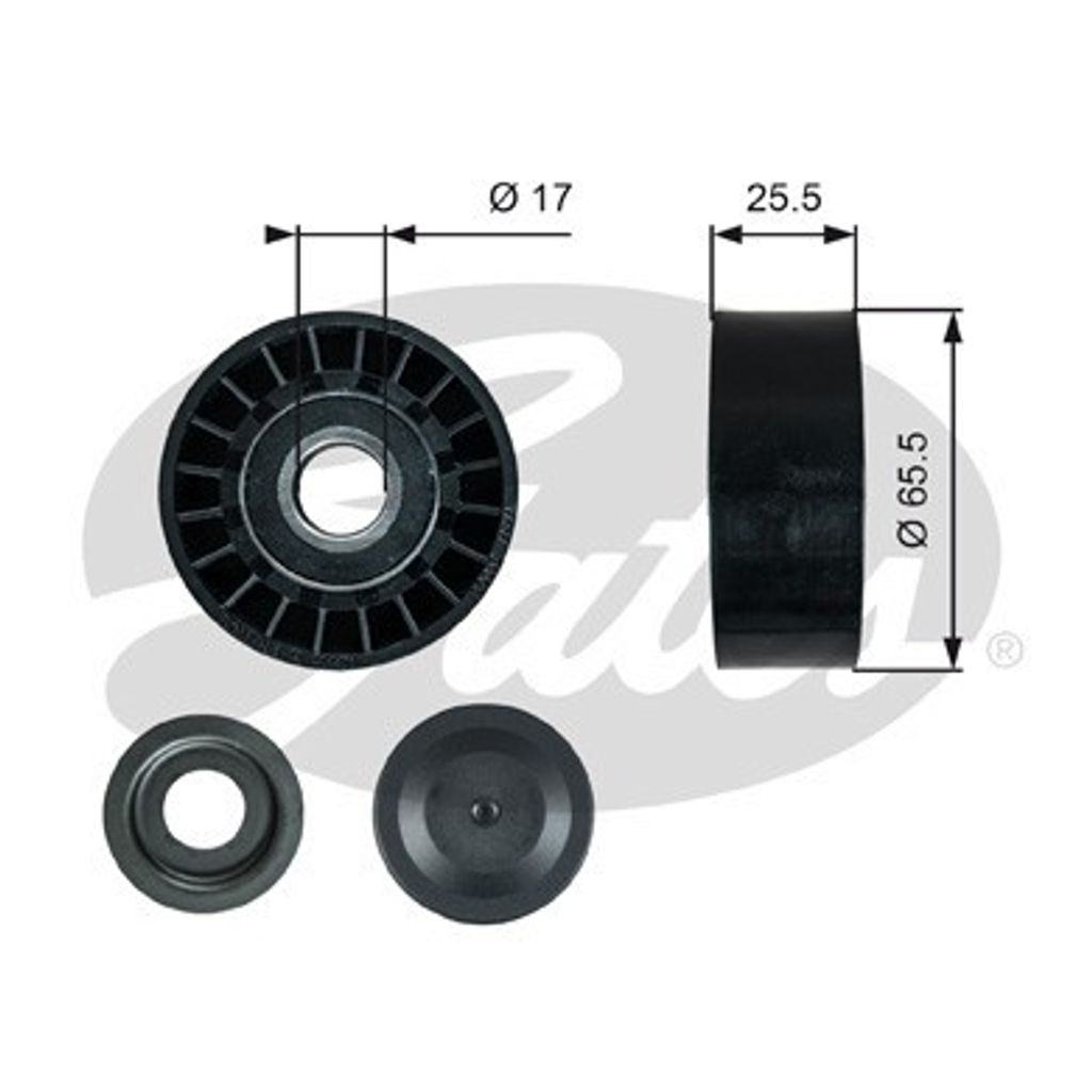 GATES Umlenkrolle Keilrippenriemen für AUDI A4 B7 A5 Q5 A6 Allroad C6 Touareg Q7