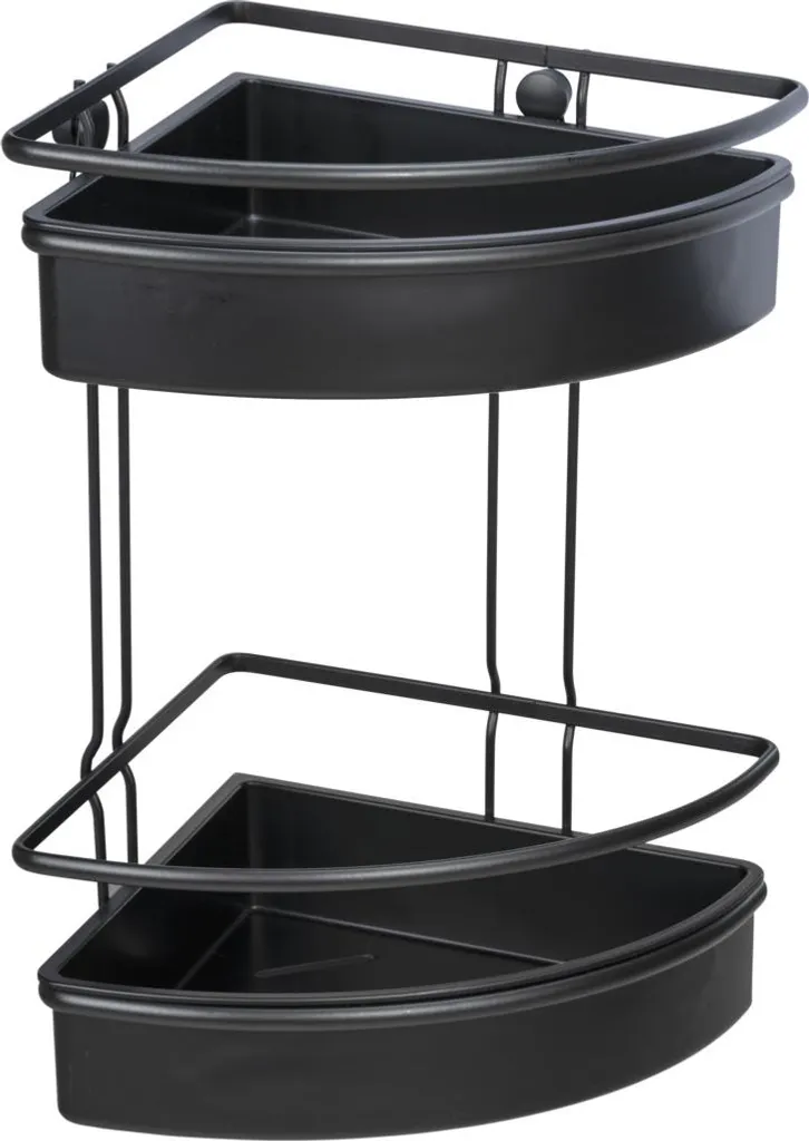 Molinella Scaffale Angolare 2 Livelli Nero - Arredo Bagno Moderno