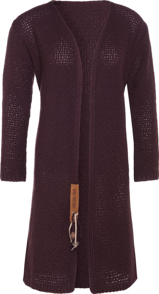 Knit Factory Luna Lange Strickjacke - Aubergine - 50/52