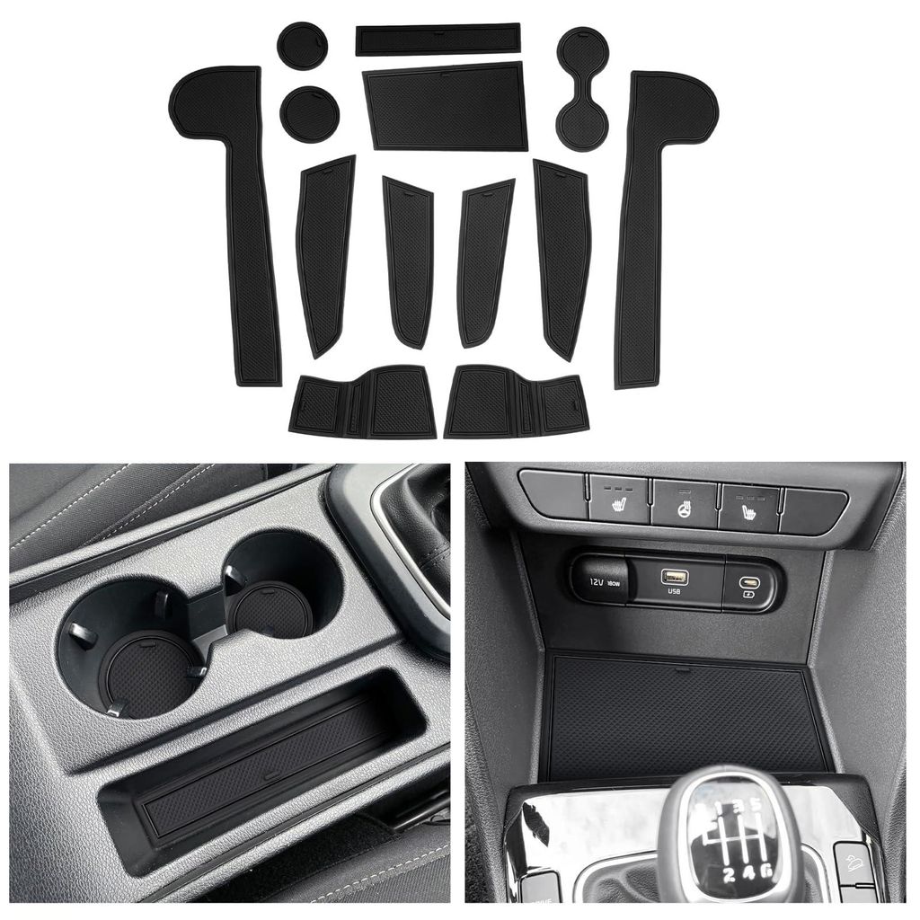 Kompatibel mit Kia Sportage NQ5 2022-2023 2024 2025 Gummimatten für die Mittelkonsole, Antirutschmatten für den Sportage NQ5, Antirutsch-Gummifu...