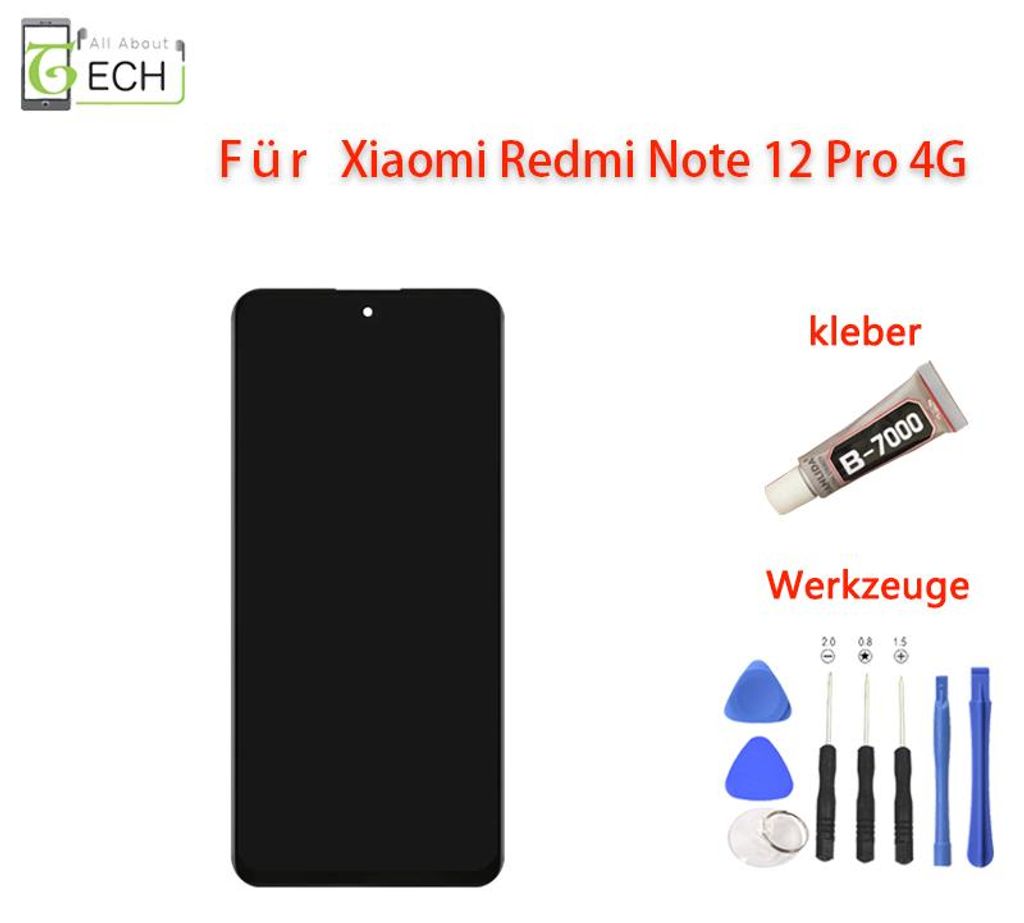 Für Xiaomi Redmi Note 12 Pro 4G LCD Display Touchscreen Produktbild 