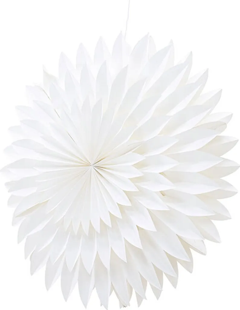 Décoration de Noël Suspension Étoile Lumineuse Papier Blanc Salon 80cm