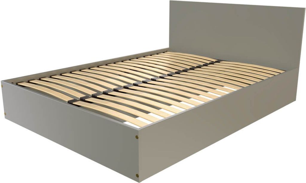 Bettkasten 2 Sitzer aus Massivholz mit Kopfteil - 140x190 - Grau