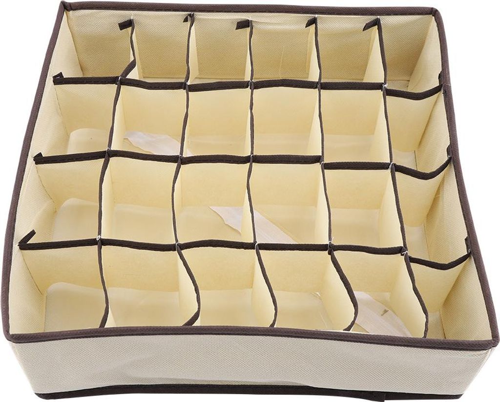 Tragbare, faltbare, robuste Aufbewahrungsbox für BH, Unterwäsche und Socken (24 Raster)